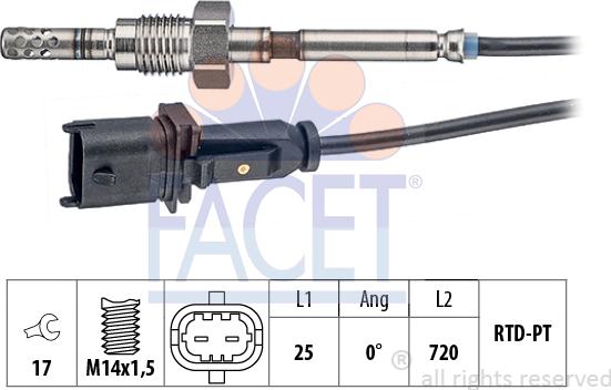 FACET 22.0178 - Senzor, temperatura Ispušnih plinova www.molydon.hr