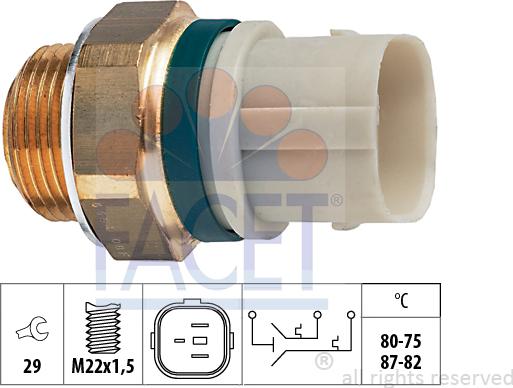 FACET 7.5654 - Prekidač temperature, ventilator radijatora / klima uređaja www.molydon.hr