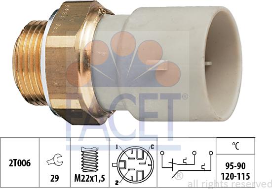 FACET 7.5655 - Prekidač temperature, ventilator radijatora / klima uređaja www.molydon.hr