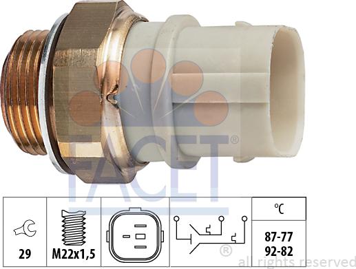 FACET 7.5651 - Prekidač temperature, ventilator radijatora / klima uređaja www.molydon.hr