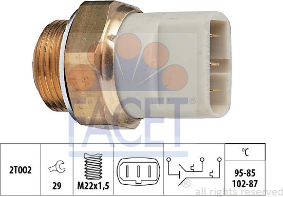 FACET 7.5605 - Prekidač temperature, ventilator radijatora / klima uređaja www.molydon.hr