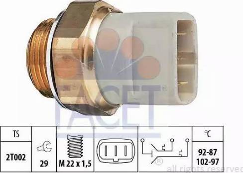 FACET 7.5608 - Prekidač temperature, ventilator radijatora / klima uređaja www.molydon.hr