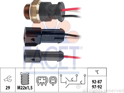 FACET 7.5610 - Prekidač temperature, ventilator radijatora / klima uređaja www.molydon.hr