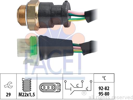 FACET 7.5618 - Prekidač temperature, ventilator radijatora / klima uređaja www.molydon.hr