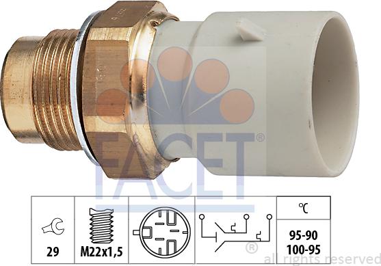 FACET 7.5676 - Prekidač temperature, ventilator radijatora / klima uređaja www.molydon.hr