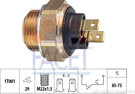 FACET 7.5008 - Prekidač temperature, ventilator radijatora / klima uređaja www.molydon.hr