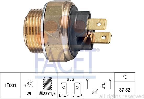 FACET 7.5017 - Prekidač temperature, ventilator radijatora / klima uređaja www.molydon.hr