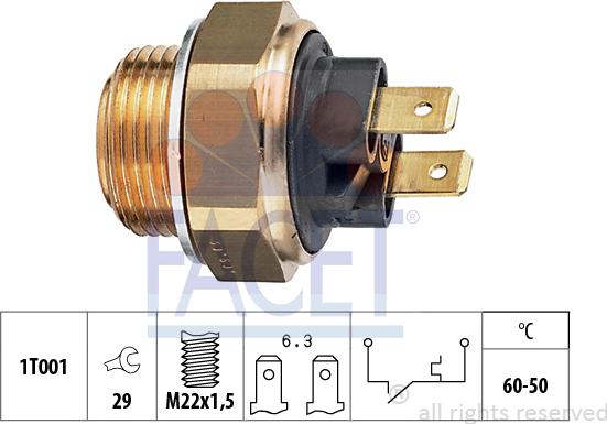 FACET 7.5034 - Prekidač temperature, ventilator radijatora / klima uređaja www.molydon.hr