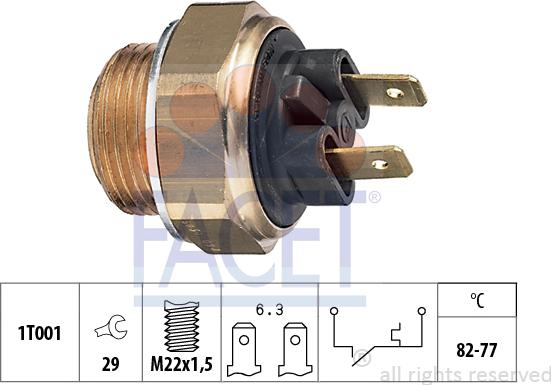 FACET 7.5030 - Prekidač temperature, ventilator radijatora / klima uređaja www.molydon.hr