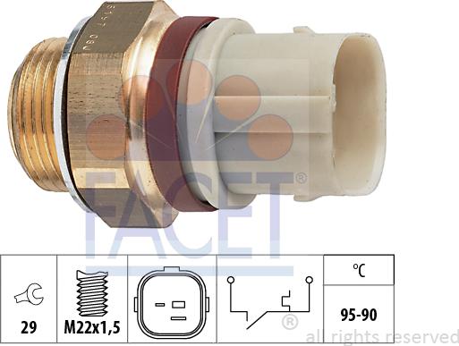 FACET 7.5197 - Prekidač temperature, ventilator radijatora / klima uređaja www.molydon.hr