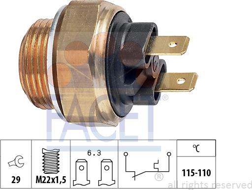 FACET 7.5135 - Prekidač temperature, ventilator radijatora / klima uređaja www.molydon.hr