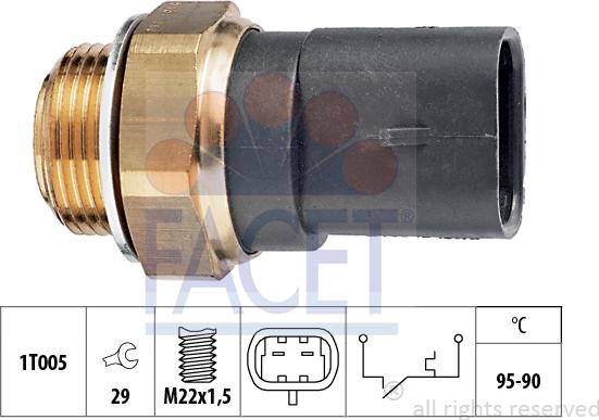 FACET 7.5136 - Prekidač temperature, ventilator radijatora / klima uređaja www.molydon.hr