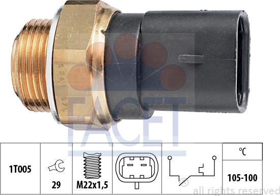 FACET 7.5241 - Prekidač temperature, ventilator radijatora / klima uređaja www.molydon.hr