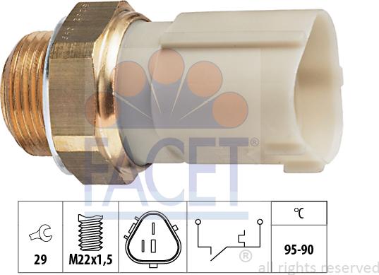 FACET 7.5262 - Prekidač temperature, ventilator radijatora / klima uređaja www.molydon.hr