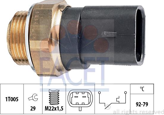 FACET 7.5288 - Prekidač temperature, ventilator radijatora / klima uređaja www.molydon.hr