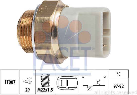 FACET 7.5279 - Prekidač temperature, ventilator radijatora / klima uređaja www.molydon.hr