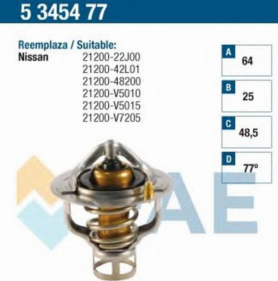 FAE 5345477 - Termostat, rashladna tekućinu www.molydon.hr