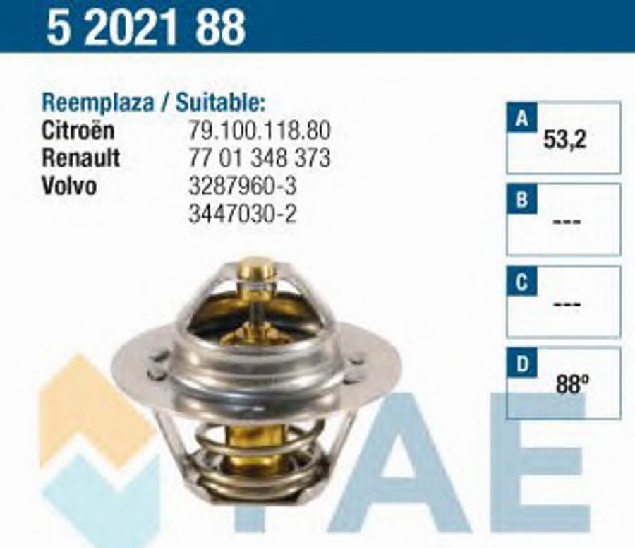 FAE 5202188 - Termostat, rashladna tekućinu www.molydon.hr