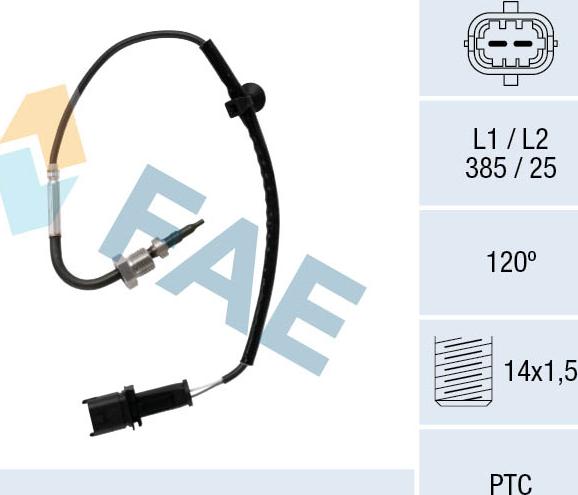 FAE 68096 - Senzor, temperatura Ispušnih plinova www.molydon.hr