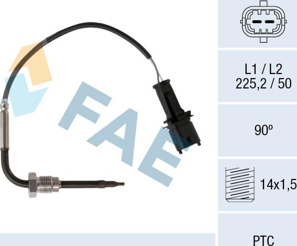 FAE 68091 - Senzor, temperatura Ispušnih plinova www.molydon.hr