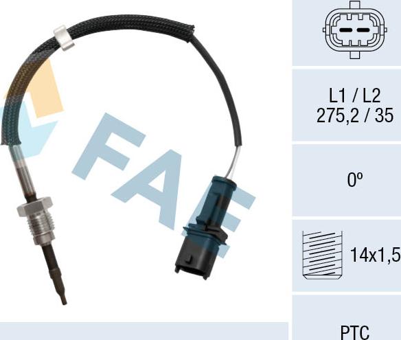 FAE 68047 - Senzor, temperatura Ispušnih plinova www.molydon.hr