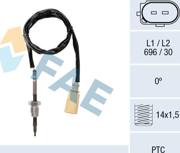 FAE 68059 - Senzor, temperatura Ispušnih plinova www.molydon.hr