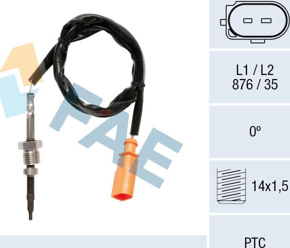 FAE 68057 - Senzor, temperatura Ispušnih plinova www.molydon.hr