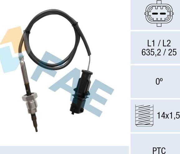 FAE 68061 - Senzor, temperatura Ispušnih plinova www.molydon.hr