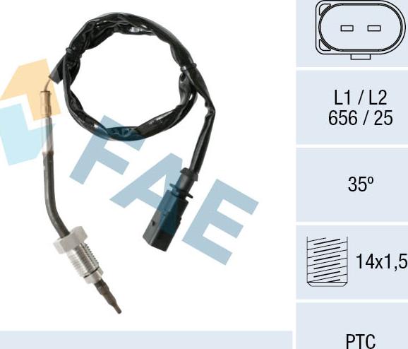 FAE 68001 - Senzor, temperatura Ispušnih plinova www.molydon.hr