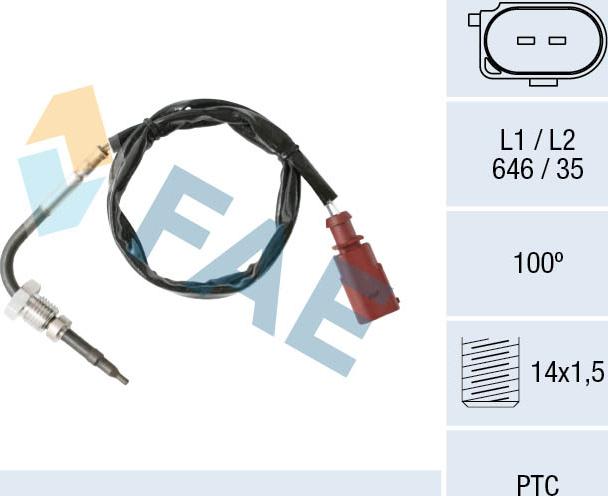 FAE 68002 - Senzor, temperatura Ispušnih plinova www.molydon.hr