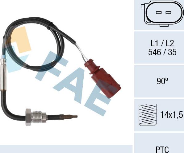 FAE 68016 - Senzor, temperatura Ispušnih plinova www.molydon.hr