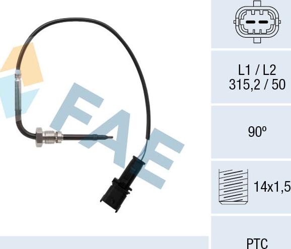 FAE 68081 - Senzor, temperatura Ispušnih plinova www.molydon.hr