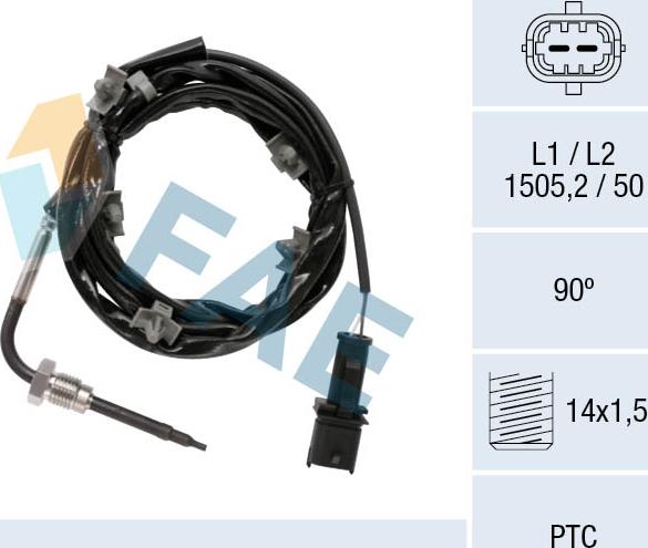 FAE 68088 - Senzor, temperatura Ispušnih plinova www.molydon.hr