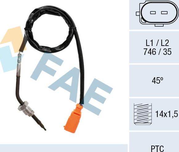 FAE 68035 - Senzor, temperatura Ispušnih plinova www.molydon.hr