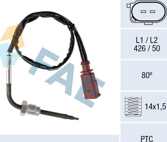 FAE 68036 - Senzor, temperatura Ispušnih plinova www.molydon.hr