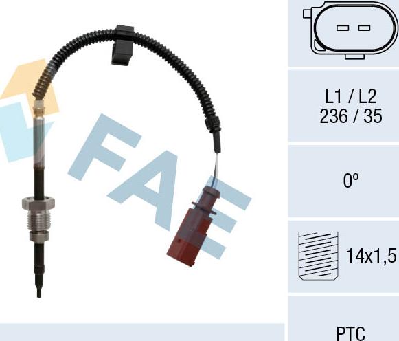 FAE 68033 - Senzor, temperatura Ispušnih plinova www.molydon.hr