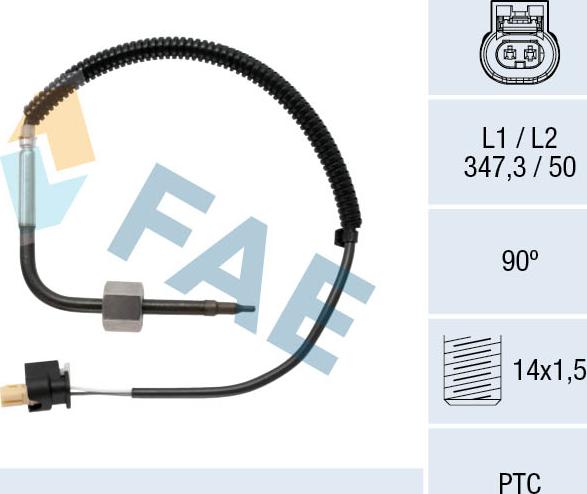 FAE 68029 - Senzor, temperatura Ispušnih plinova www.molydon.hr