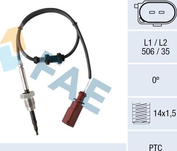 FAE 68026 - Senzor, temperatura Ispušnih plinova www.molydon.hr