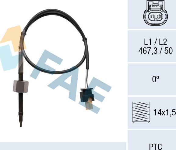 FAE 68071 - Senzor, temperatura Ispušnih plinova www.molydon.hr