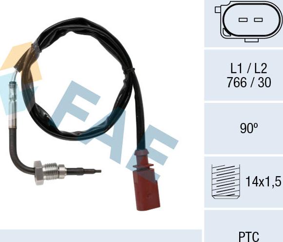 FAE 68078 - Senzor, temperatura Ispušnih plinova www.molydon.hr