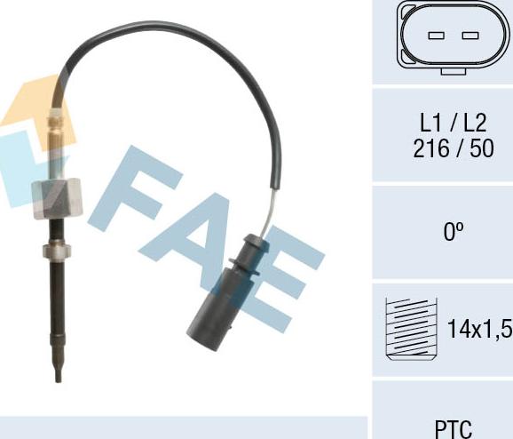 FAE 68105 - Senzor, temperatura Ispušnih plinova www.molydon.hr