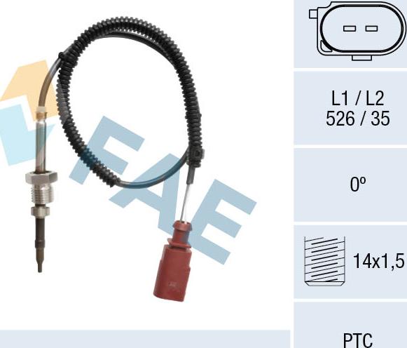 FAE 68106 - Senzor, temperatura Ispušnih plinova www.molydon.hr