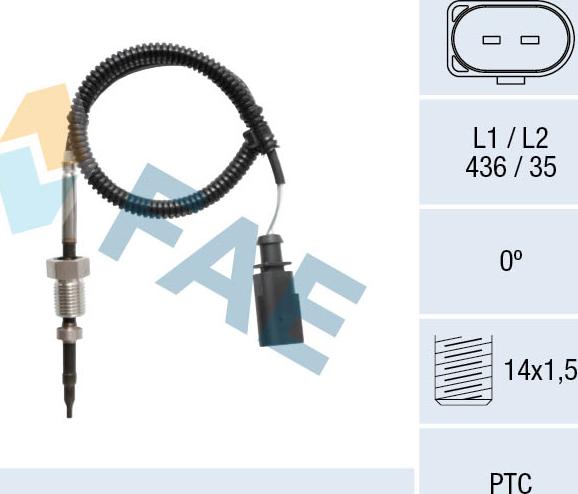 FAE 68108 - Senzor, temperatura Ispušnih plinova www.molydon.hr