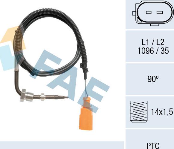 FAE 68117 - Senzor, temperatura Ispušnih plinova www.molydon.hr