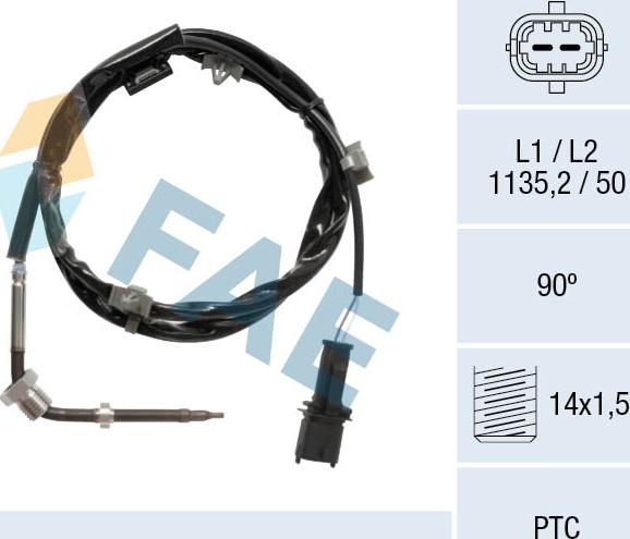 FAE 68133 - Senzor, temperatura Ispušnih plinova www.molydon.hr