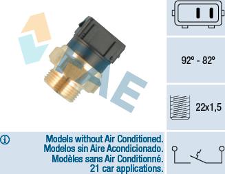 FAE 36824 - Prekidač temperature, ventilator radijatora / klima uređaja www.molydon.hr