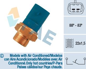 FAE 36260 - Prekidač temperature, ventilator radijatora / klima uređaja www.molydon.hr