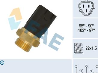 FAE 38185 - Prekidač temperature, ventilator radijatora / klima uređaja www.molydon.hr