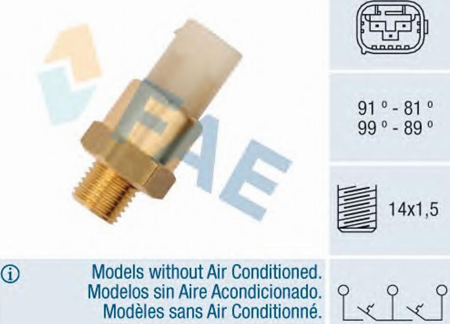 FAE 38381 - Prekidač temperature, ventilator radijatora / klima uređaja www.molydon.hr