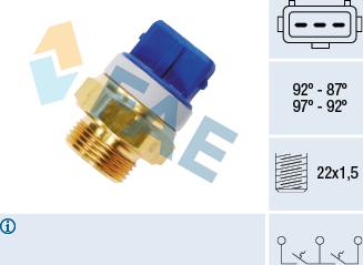 FAE 37920 - Prekidač temperature, ventilator radijatora / klima uređaja www.molydon.hr